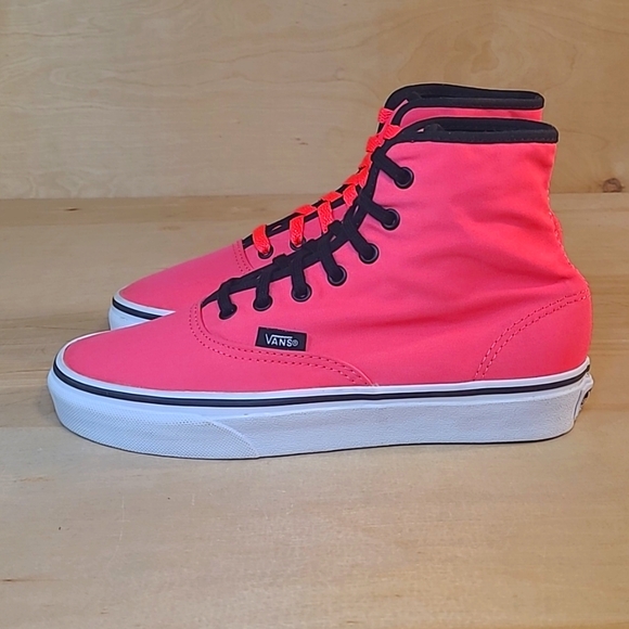 Vans Authentic Women Hi Top Skate Size 6.5 Neon Pink Casual Sneakers - Picture 5 of 10